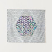 Blume der Leben Ohrschnecken-Muschel auf Perle Wandteppich (Vorderseite (Horizontal))