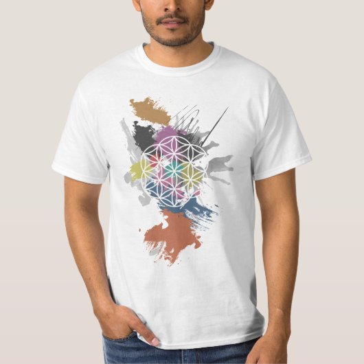 Blume der Lebengrunge-Malerei T-Shirt (Vorderseite)