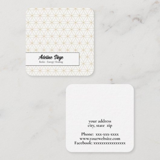 Blume der Lebensgestaltung Quadratische Visitenkarte (Vorne/Hinten)