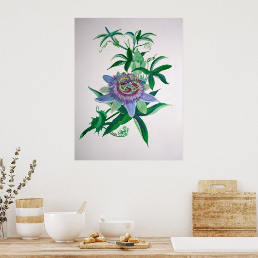 Blume der Leidenschaft Botanische Kunst Poster (Küche)