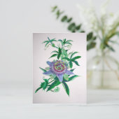 Blume der Leidenschaft Botanische Kunst Postkarte (Stehend Vorderseite)