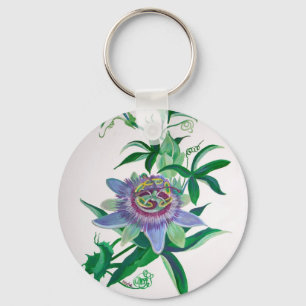 Blume der Leidenschaft Botanische Kunst Schlüsselanhänger
