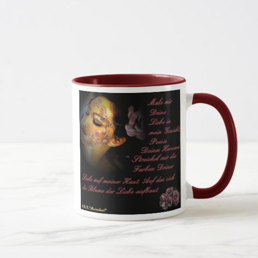Blume der Liebe auf der Haut Tasse (Rechts)