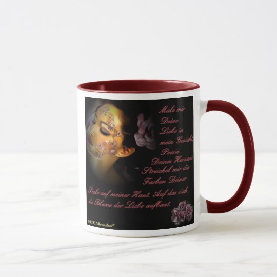 Blume der Liebe auf der Haut Tasse