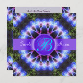 Blume der Liebe Fraktal Hochzeit Einladung (Vorne/Hinten)