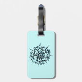 Blume der Liebe (Henna) (blau) Gepäckanhänger (Rückseite vertikal)