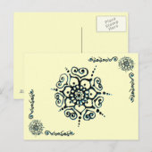 Blume der Liebe (Henna) (blau) Postkarte (Vorne/Hinten)