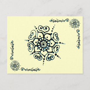 Blume der Liebe (Henna) (blau) Postkarte