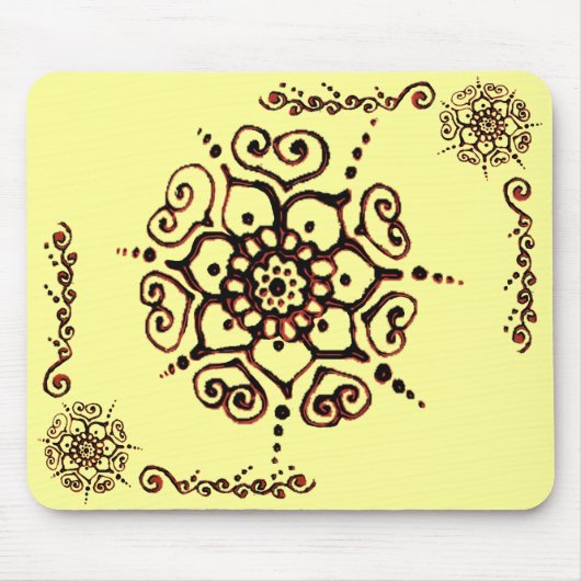 Blume der Liebe (Henna) (Orange) Mousepad (Vorne)