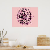 Blume der Liebe (Henna) (rosa) Poster (Küche)