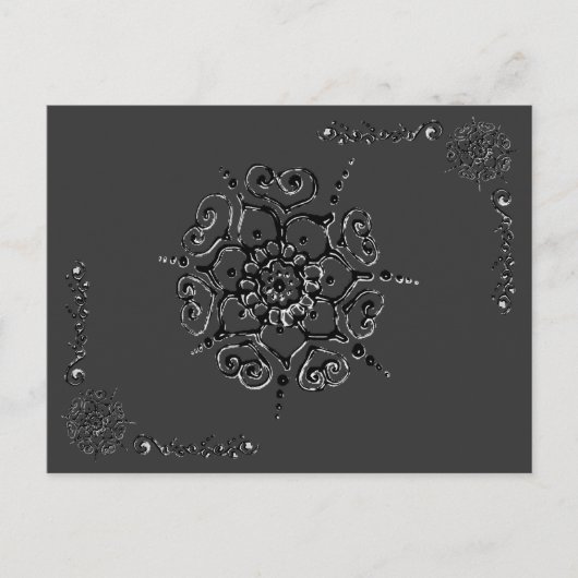 Blume der Liebe (Henna) (Silber/Effekt) Postkarte (Vorderseite)