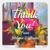 Blume der Liebe PM0001 Quadratischer Aufkleber (Vorderseite)