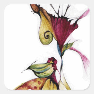 Blume der Liebe Quadratischer Aufkleber