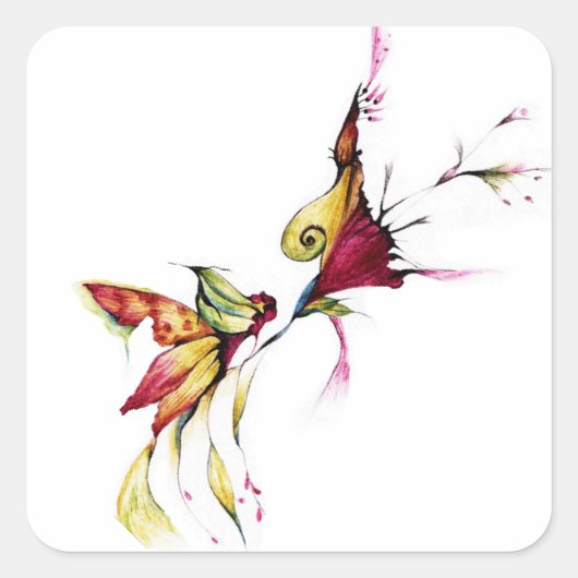 Blume der Liebe Quadratischer Aufkleber (Vorderseite)