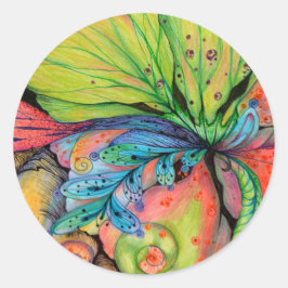 Blume der Liebe Runder Aufkleber