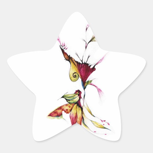 Blume der Liebe Stern-Aufkleber (Vorderseite)