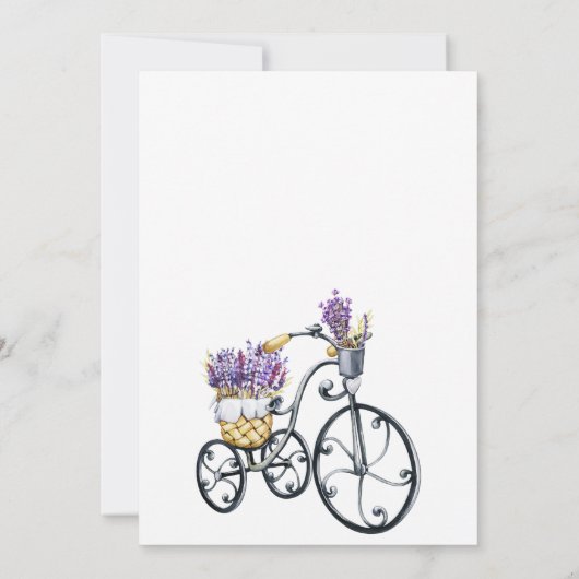 Blume der lila Lila Einladung (Rückseite)