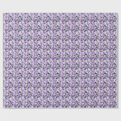 Blume der lila Rose Botanisches Nahtloses Muster Geschenkpapier (Flach)