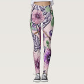 Blume der lila Rose Leggings (Vorderseite)