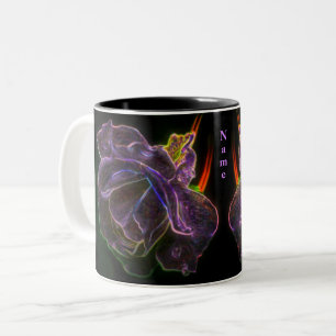 Blume der lila Rose Personalisiert Zweifarbige Tasse