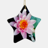 Blume der Lilie (Pink und Orange) Keramik Ornament (Rechts)