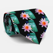 Blume der Lilie (Pink und Orange) Krawatte (Gerollt)