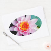 Blume der Lilie (Pink und Orange) Ovaler Aufkleber (Umschlag)