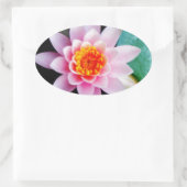 Blume der Lilie (Pink und Orange) Ovaler Aufkleber (Tasche)