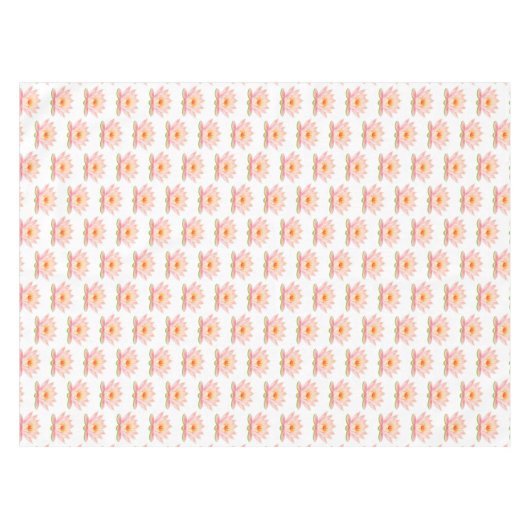 Blume der Lilie, rosa, auf weißem Tablett Tischdecke (Vorderseite (Horizontal))