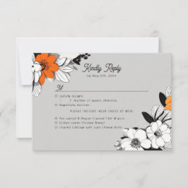 Blume der Linie Art RSVP Karte