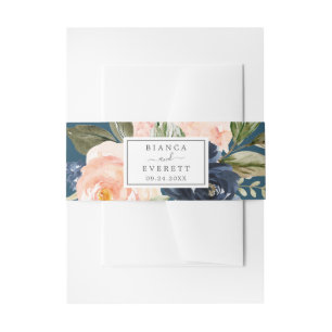 Blume der Marine Blue Wedding Einladungsbanderole