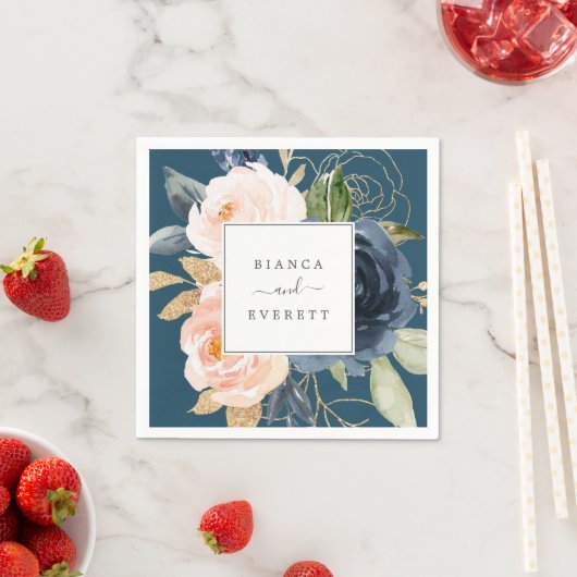 Blume der Marine | Blue Wedding Serviette (Beispiel)