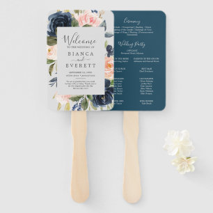 Blume der Marine Gray Wedding Program Fan Fächer