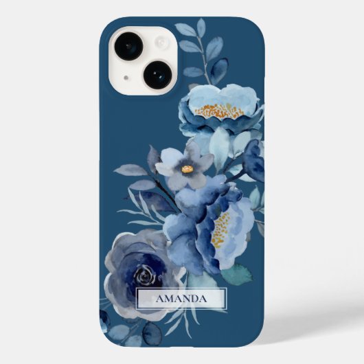 Blume der Marine | Personalisierter Name Case-Mate iPhone Hülle (Rückseite)