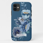 Blume der Marine | Personalisierter Name Case-Mate iPhone Hülle (Rückseite)