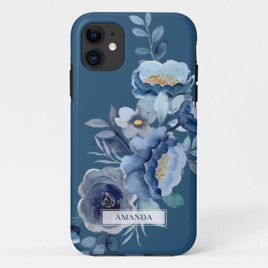 Blume der Marine | Personalisierter Name Case-Mate iPhone Hülle (Rückseite)