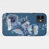 Blume der Marine | Personalisierter Name Case-Mate iPhone Hülle (Rückseite (Horizontal))