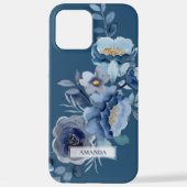 Blume der Marine | Personalisierter Name iPhone Hülle (Rückseite)