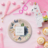 Blume der Marine | Rosa Hochzeit Pappteller (Party)