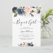 Blume der Marine und der Errötung Einladung (Stehend Vorderseite)