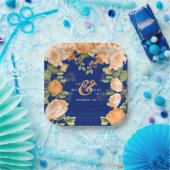 Blume der Marine und des Botanischen Orangen Pappteller (Party)