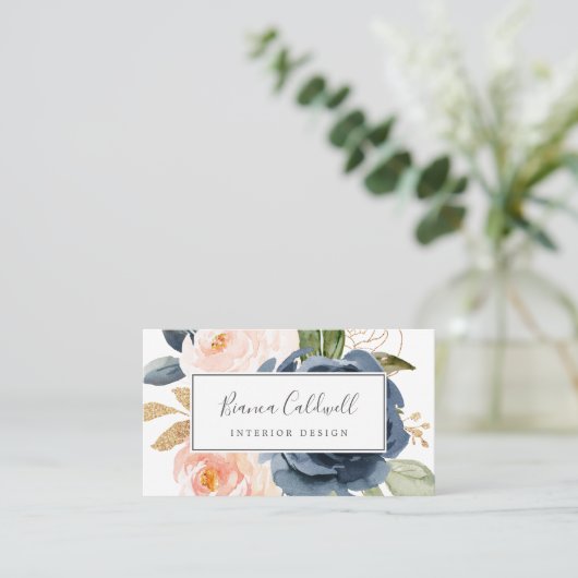 Blume der Marine | White Business Card Visitenkarte (Stehend Vorderseite)