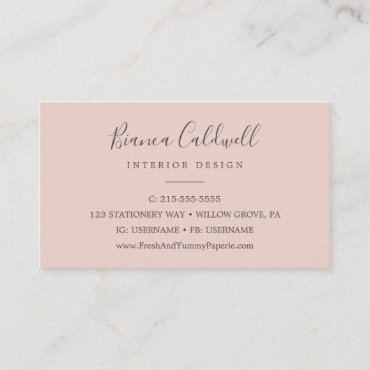 Blume der Marine | White Business Card Visitenkarte (Rückseite)