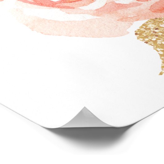 Blume der Marine | White Welcome Wedding Poster (Ecke)