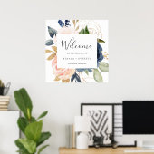 Blume der Marine | White Welcome Wedding Poster (Heimbüro)