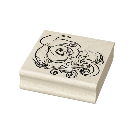 Blume der Meerjungfrau Gummistempel (Stempel)