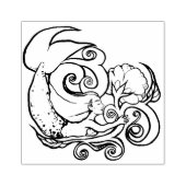 Blume der Meerjungfrau Gummistempel (Prägung)