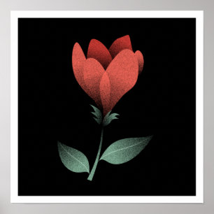 Blume der Minimalistischen rote Rose Poster