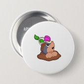Blume der Mole Earth Button (Vorne & Hinten)