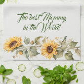 Blume der Mutter Sonnenblumen Wasserfarbe Geschirrtuch (Gefaltet)